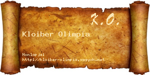 Kloiber Olimpia névjegykártya